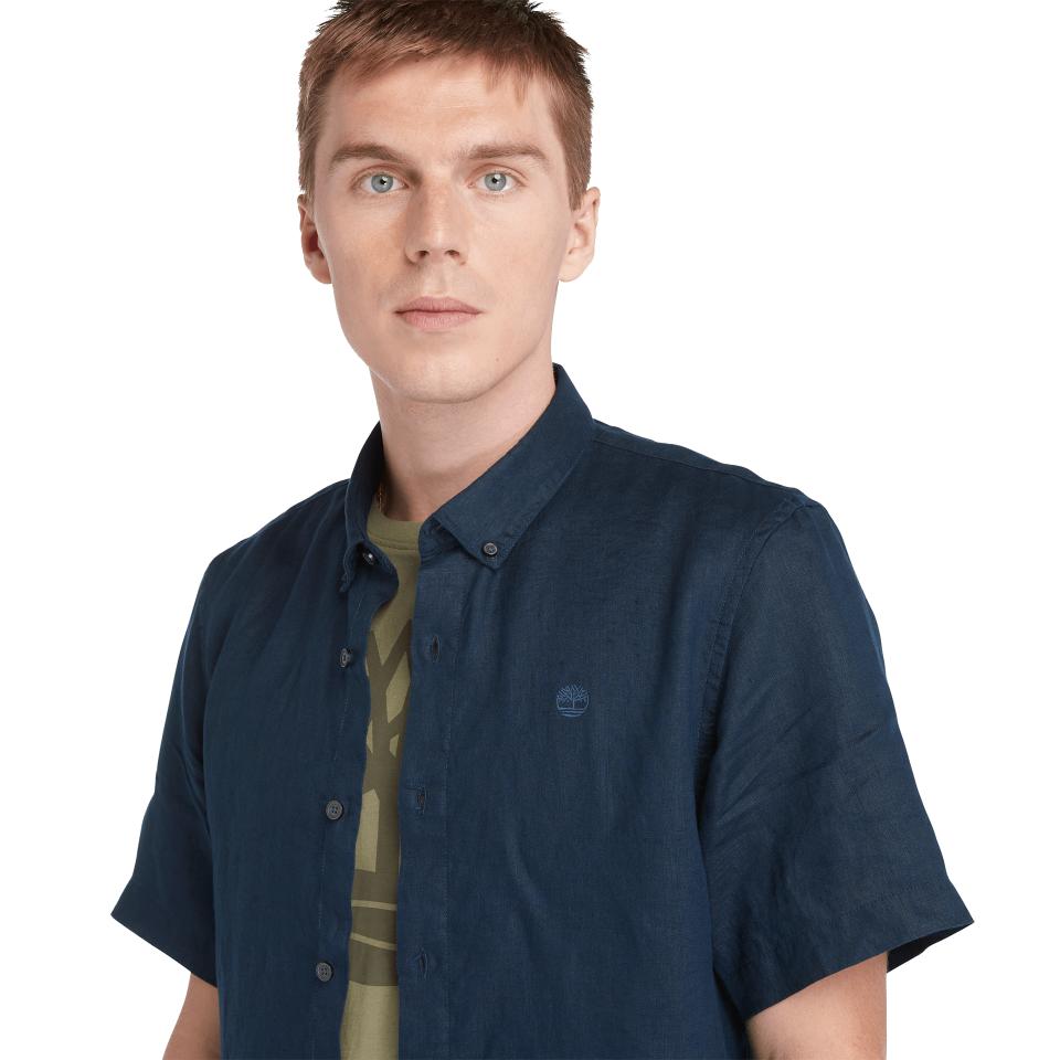 Mill Brook Linen Short Sleeve Shirt Dark Sapphire