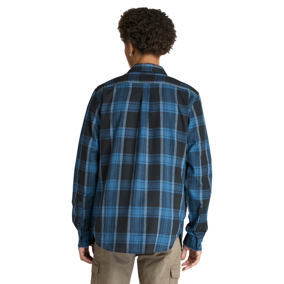 Herringbone Flannel Check Shirt BLACK YD