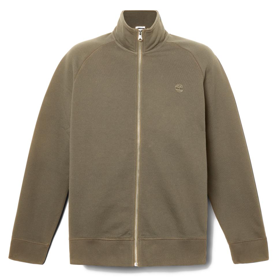 Exeter River Brushed Back Full Zip Funnel Neck Leaf Green