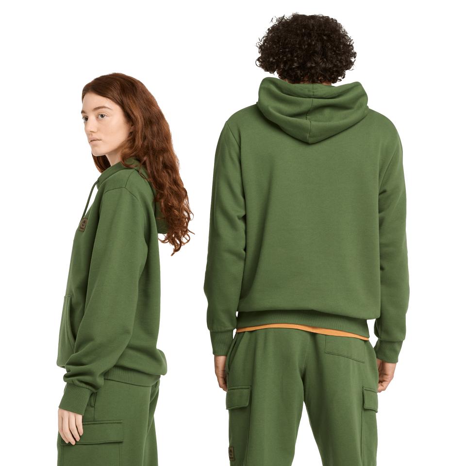 Woven Badge (Bb) Hoodie Black Forest Green