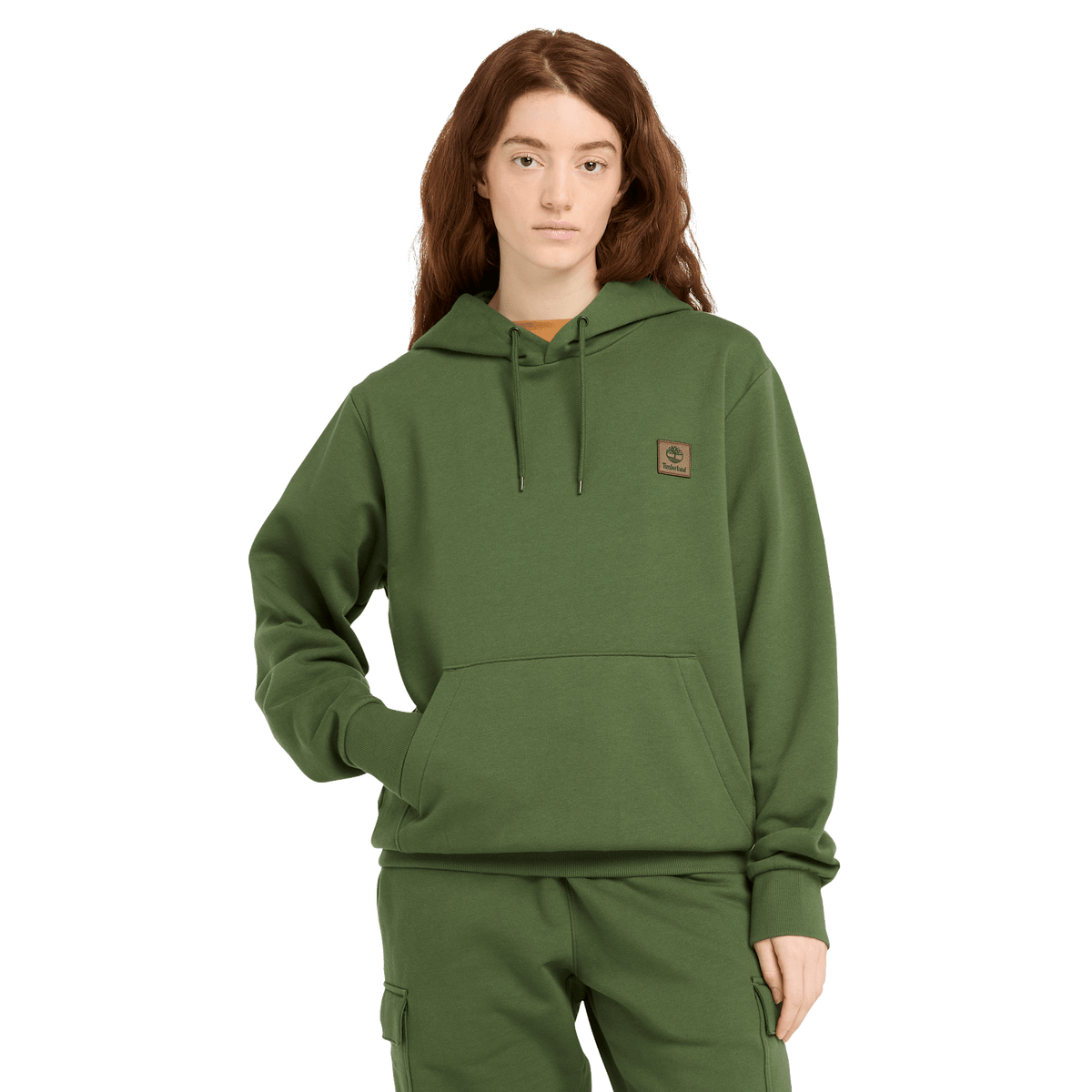 Woven Badge (Bb) Hoodie Black Forest Green