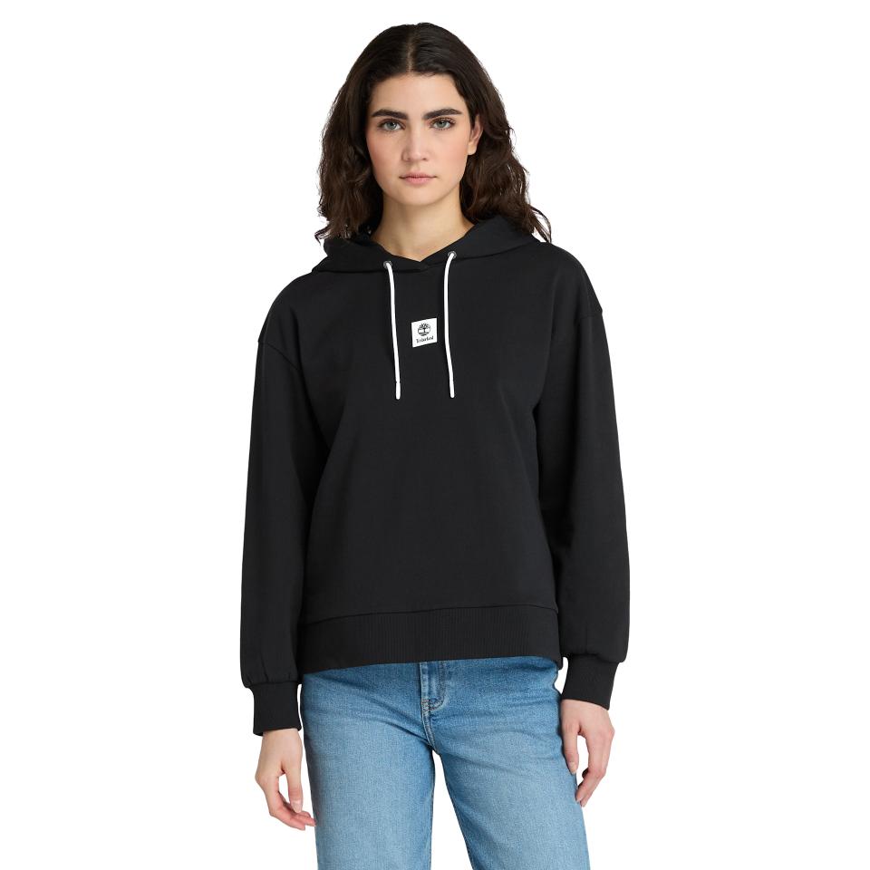 Stack Logo Loop Back Hoodie Black