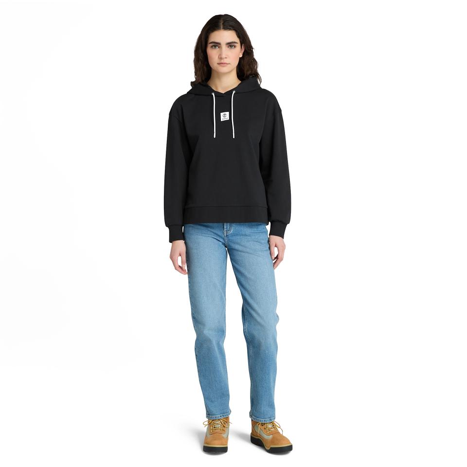 Stack Logo Loop Back Hoodie Black