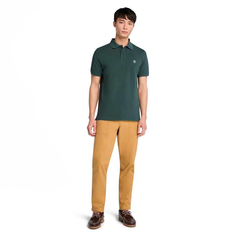 Millers River Pique Short Sleeve Polo Green Gables