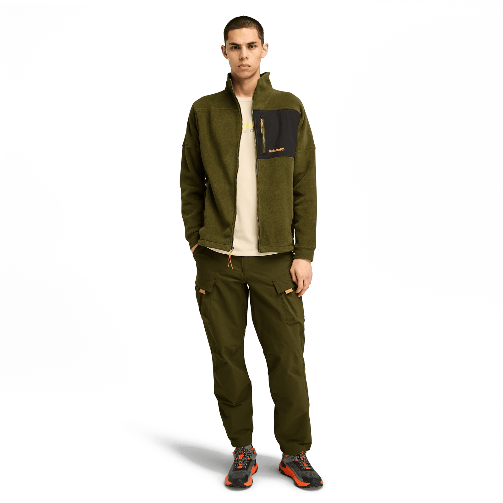 Polartec Mix Media Full Zip Fleece Dark Olive