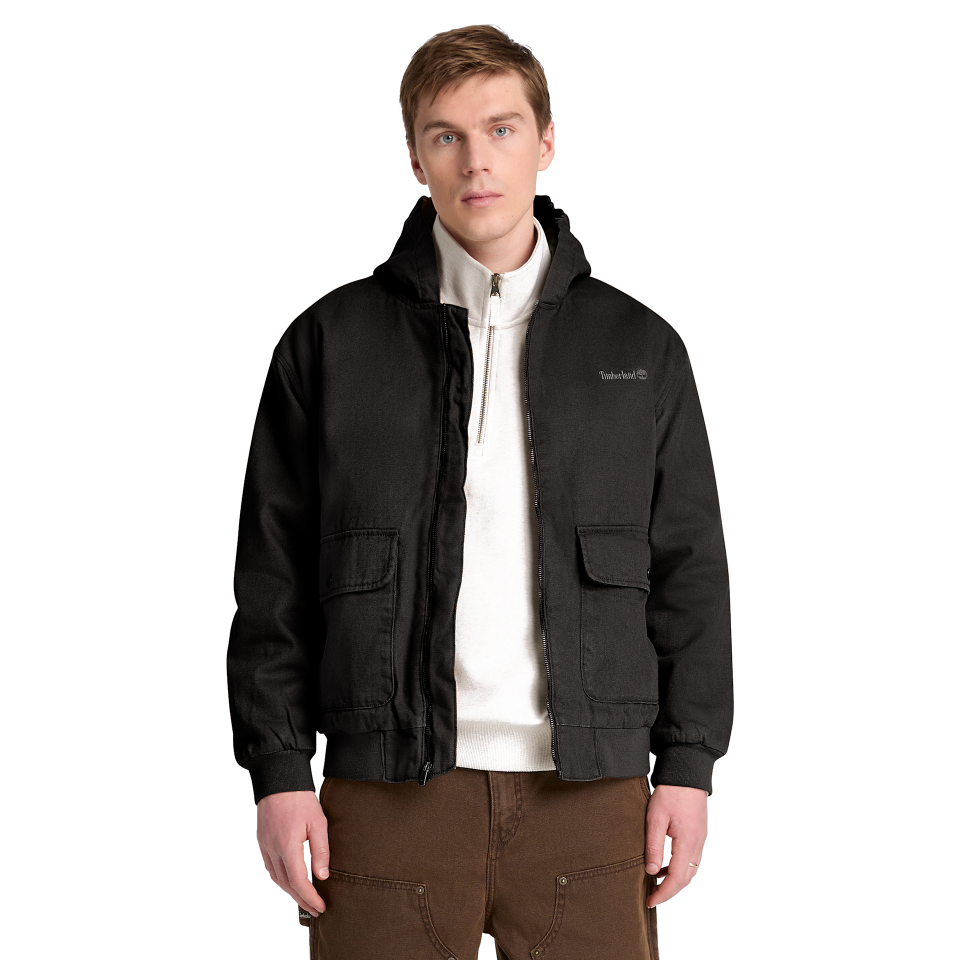Insulated Canvas Bomber Black