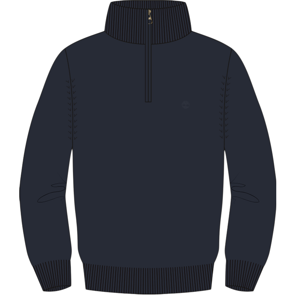 Oyster River Cotton 1/4 Zip Sweater Dark Sapphire