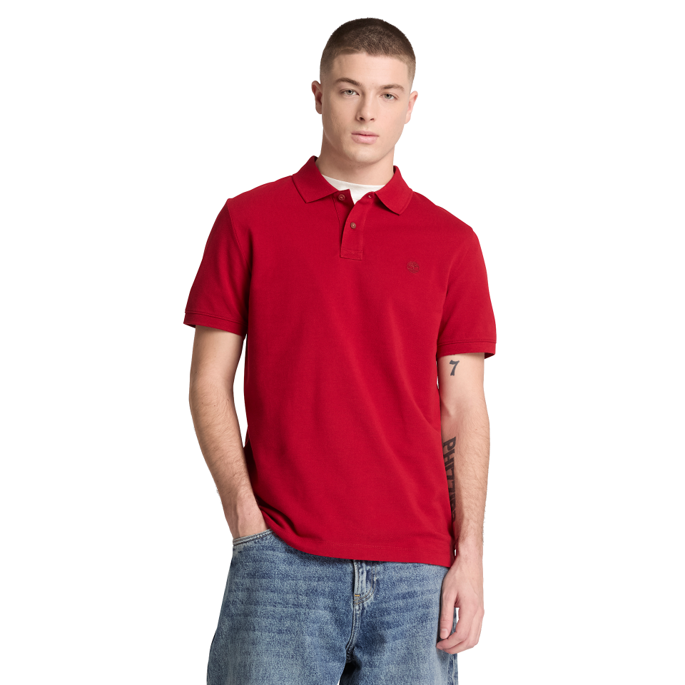 Oyster River Chest Logo Ss Polo (Reg) Rhythmic Red