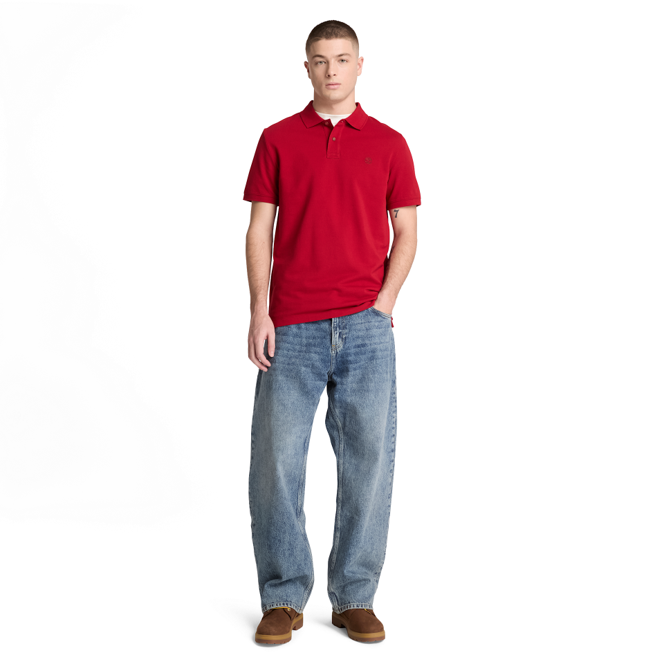Oyster River Chest Logo Ss Polo (Reg) Rhythmic Red