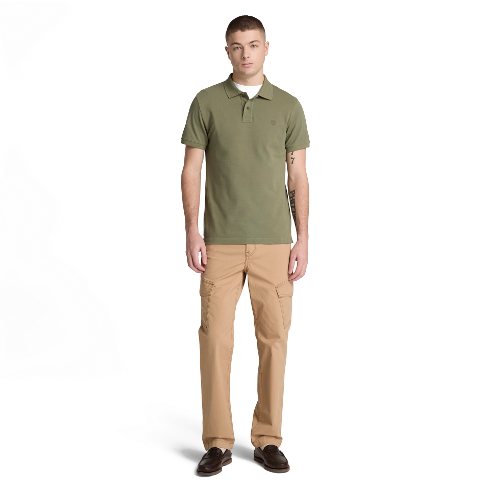 Oyster River Chest Logo Ss Polo (Slim) Deep Lichen Green