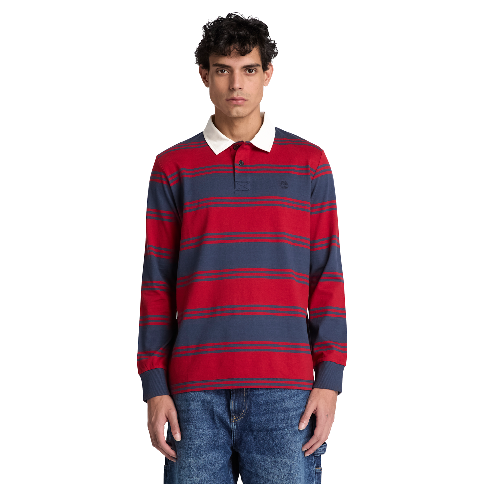 Rugby Ls Polo Mood Indigo/Rhythmic Red
