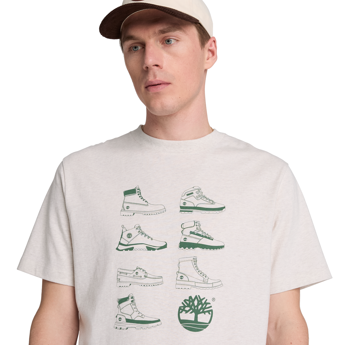 Iconic Footwear Ss Graphic Tee Light Oatmeal Heather