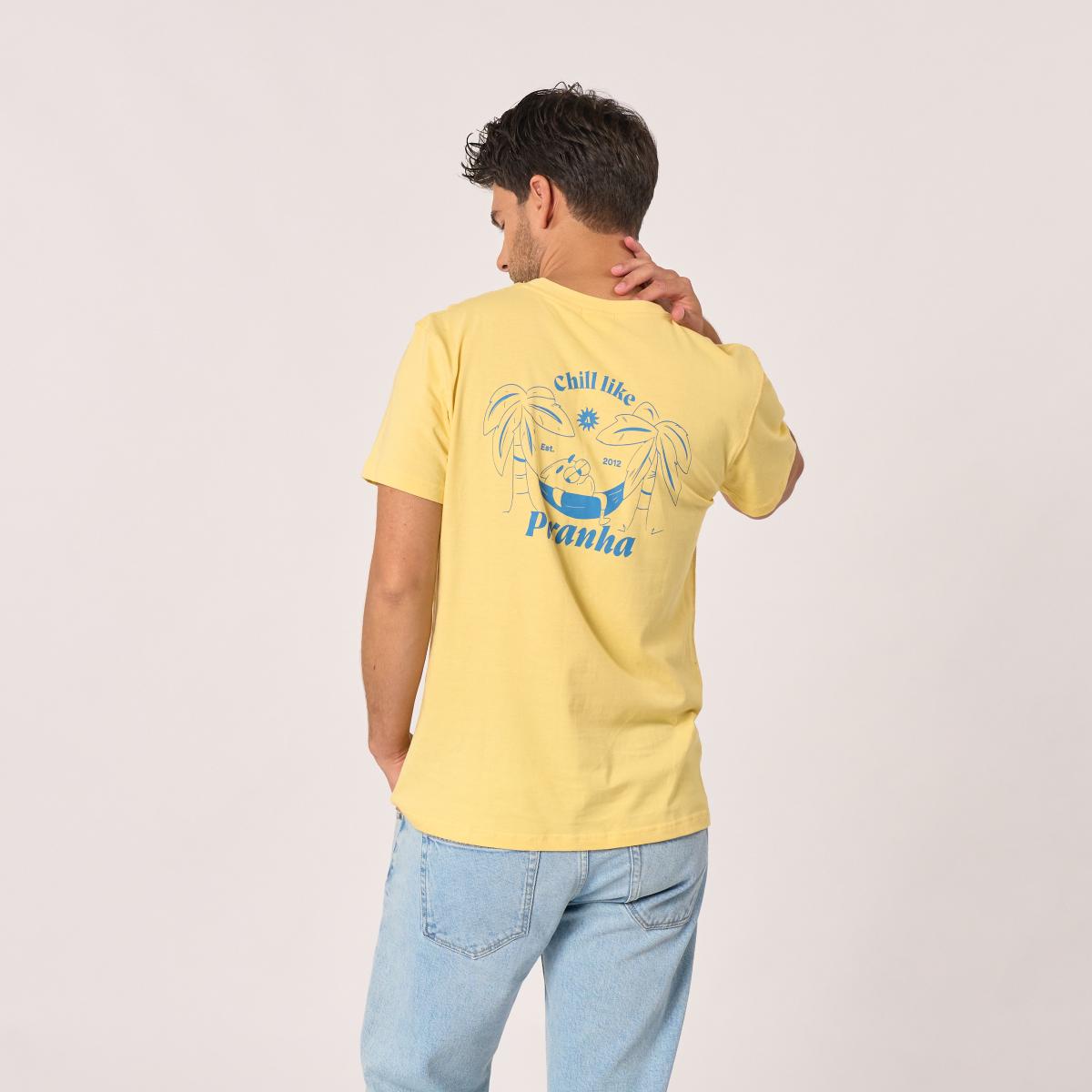 T-shirt en 100% coton bio BILLY - Jaune, imprimé Billy