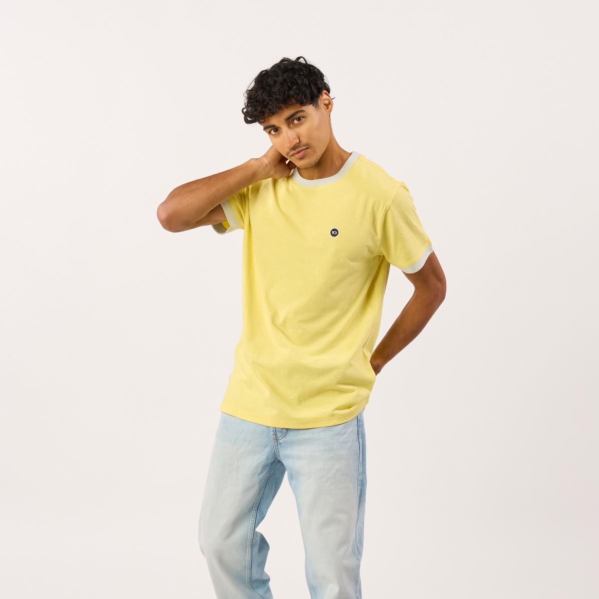 T-shirt en 100% coton bio garment dye - Bleu marine
