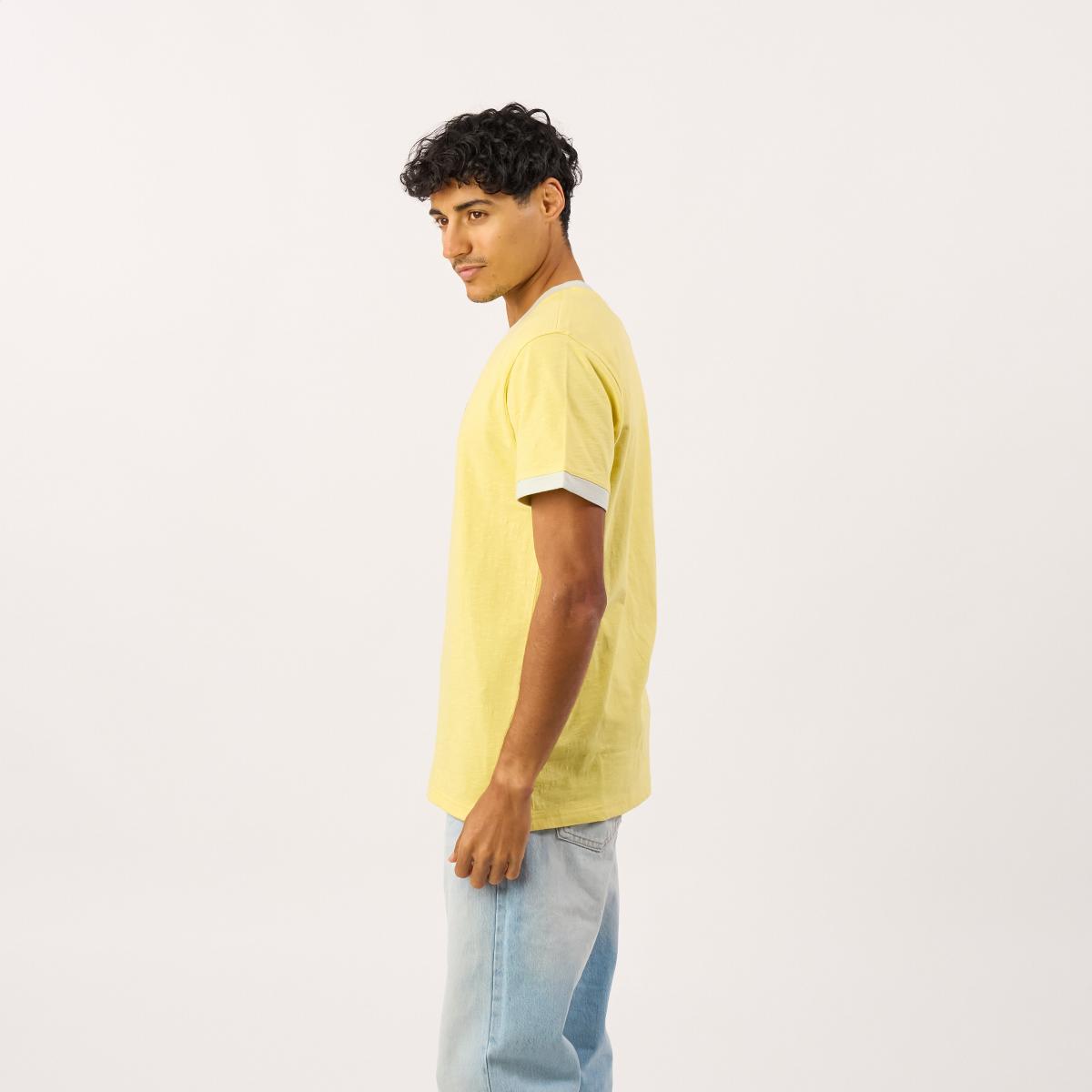T-shirt en 100% coton bio garment dye - Bleu marine