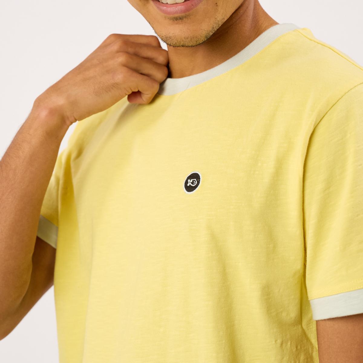 T-shirt en 100% coton bio garment dye - Bleu marine