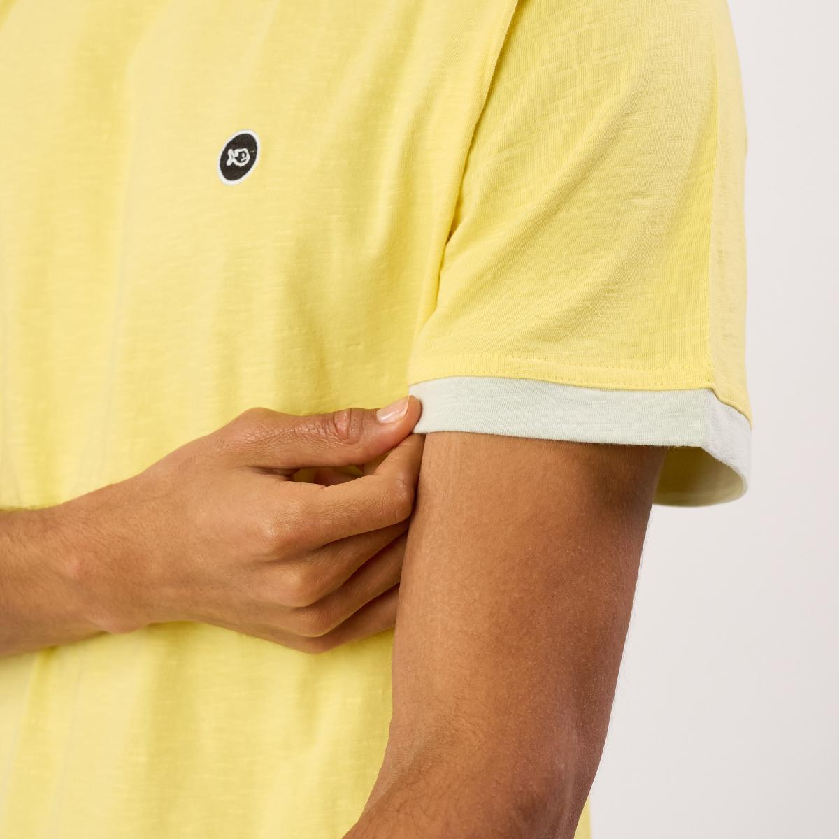 T-shirt en 100% coton bio garment dye - Bleu marine
