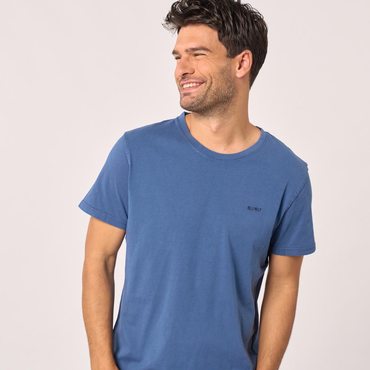 T-shirt en 100% coton bio garment dye - Bleu marine