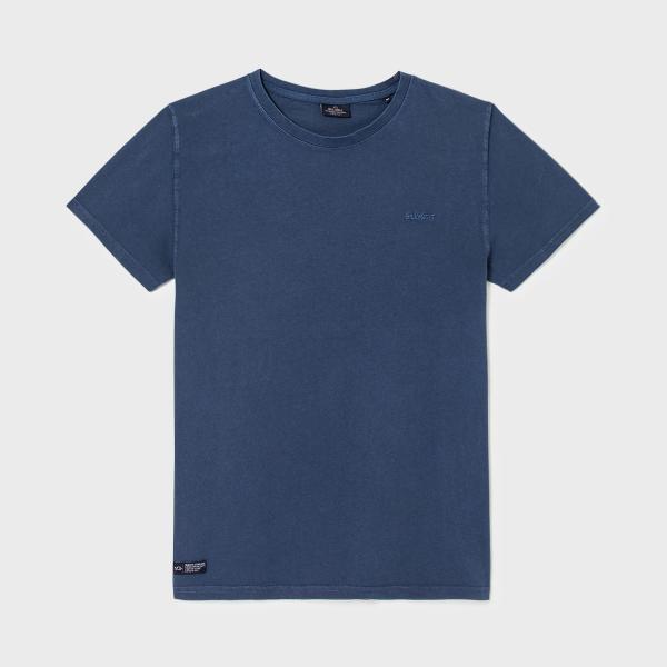 T-shirt en 100% coton bio garment dye - Bleu marine