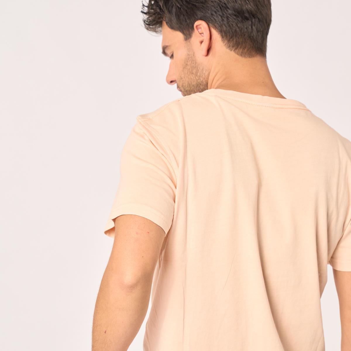 T-shirt en 100% coton bio garment dye - Rose