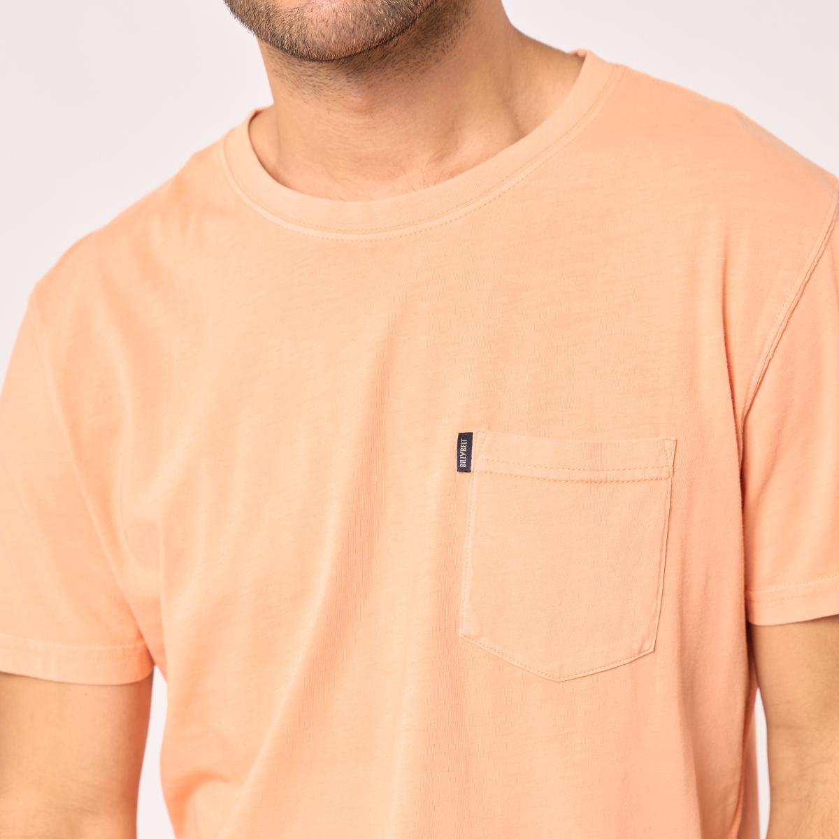 T-shirt en 100% coton bio garment dye - Orange