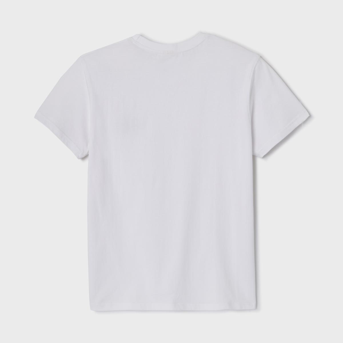 T-shirt en 100% coton bio Roadtrip - Blanc, broderie Mehari