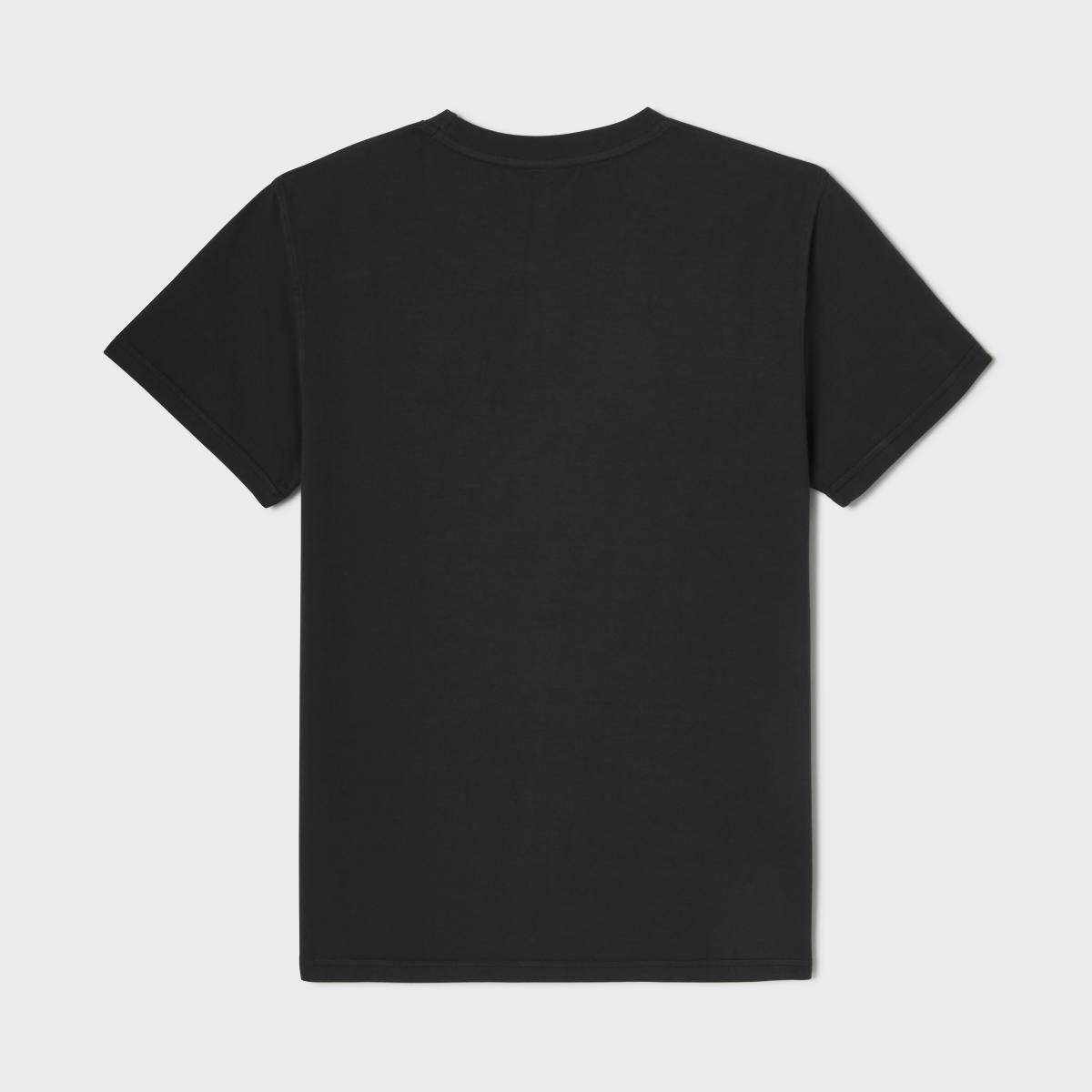 T-shirt en 100% coton bio Roadtrip - Noir, broderie Mehari