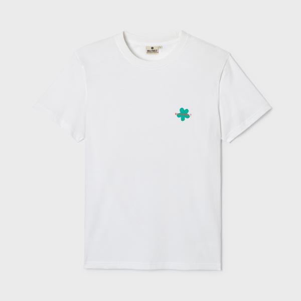 T-shirt en 100% coton bio vintage - Blanc, imprimé fleurs