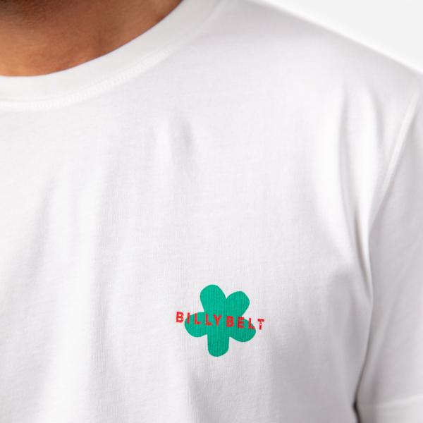 T-shirt en 100% coton bio vintage - Blanc, imprimé fleurs