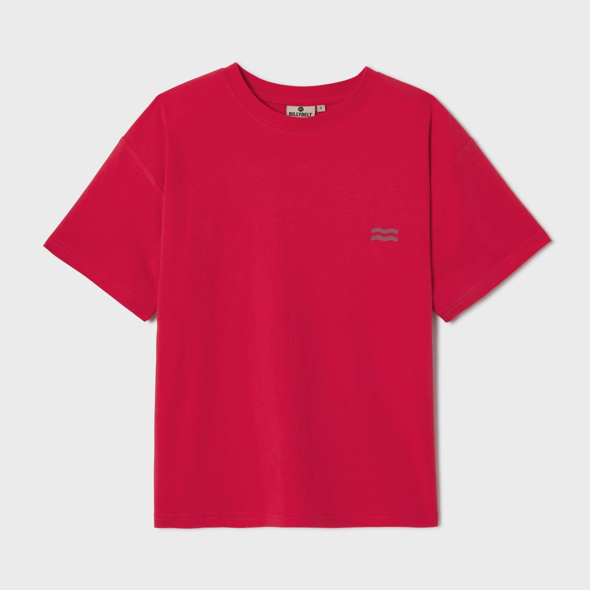 T-shirt femme en 100% coton bio - Rouge, imprimé soleil