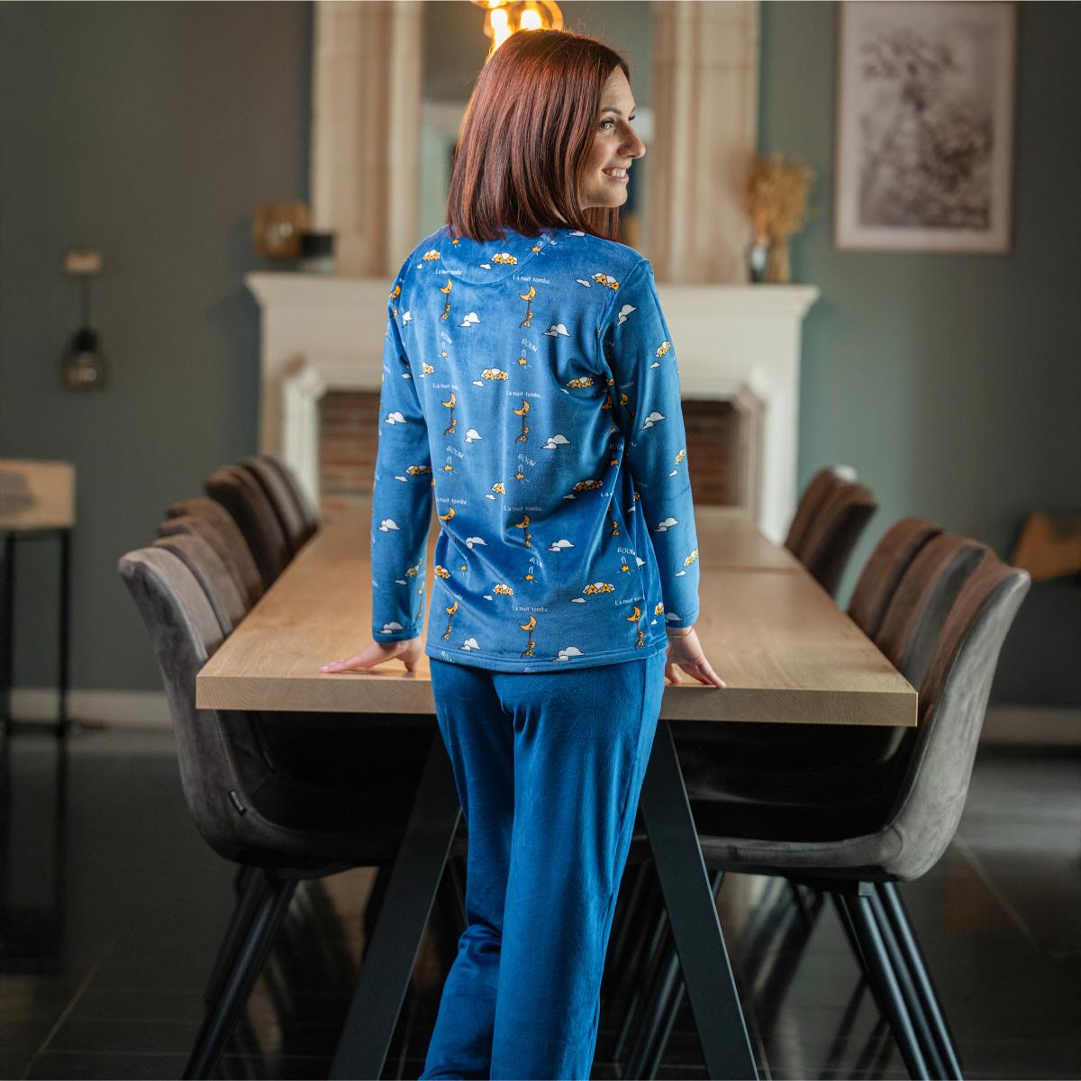Pyjama polaire - Femme - Bleu Nuit