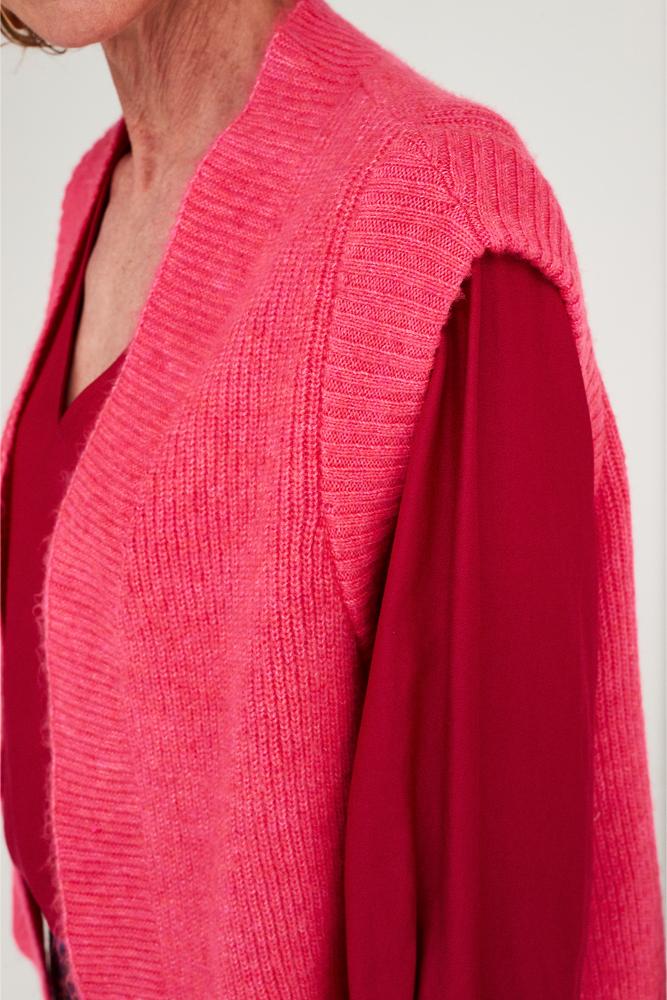 Améline - Cardigan Maille - Ariba - Fuchsia Rose