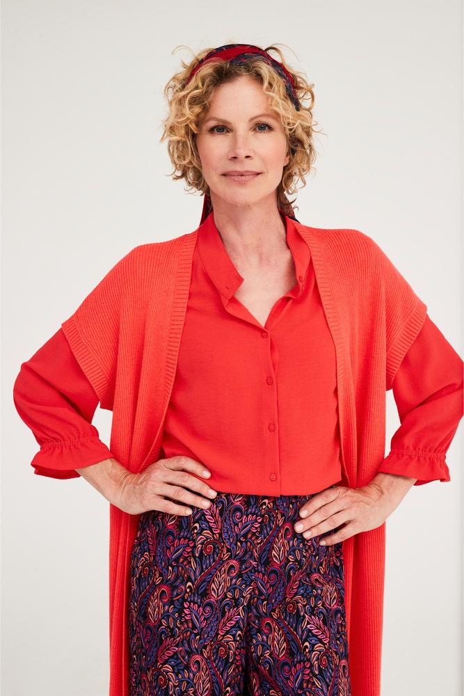 Améline - Cardigan Maille - Athena1 - Hybiscus Flash