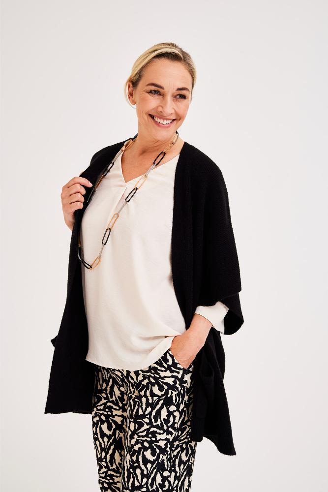 Mayerline - Cardigan Maille - Azure - Black Beauty