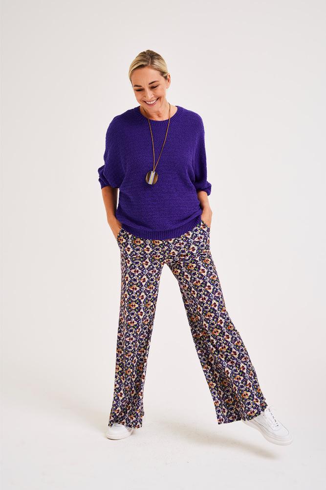 Améline - Pantalon Jersey - Cerella - Purple Coralites