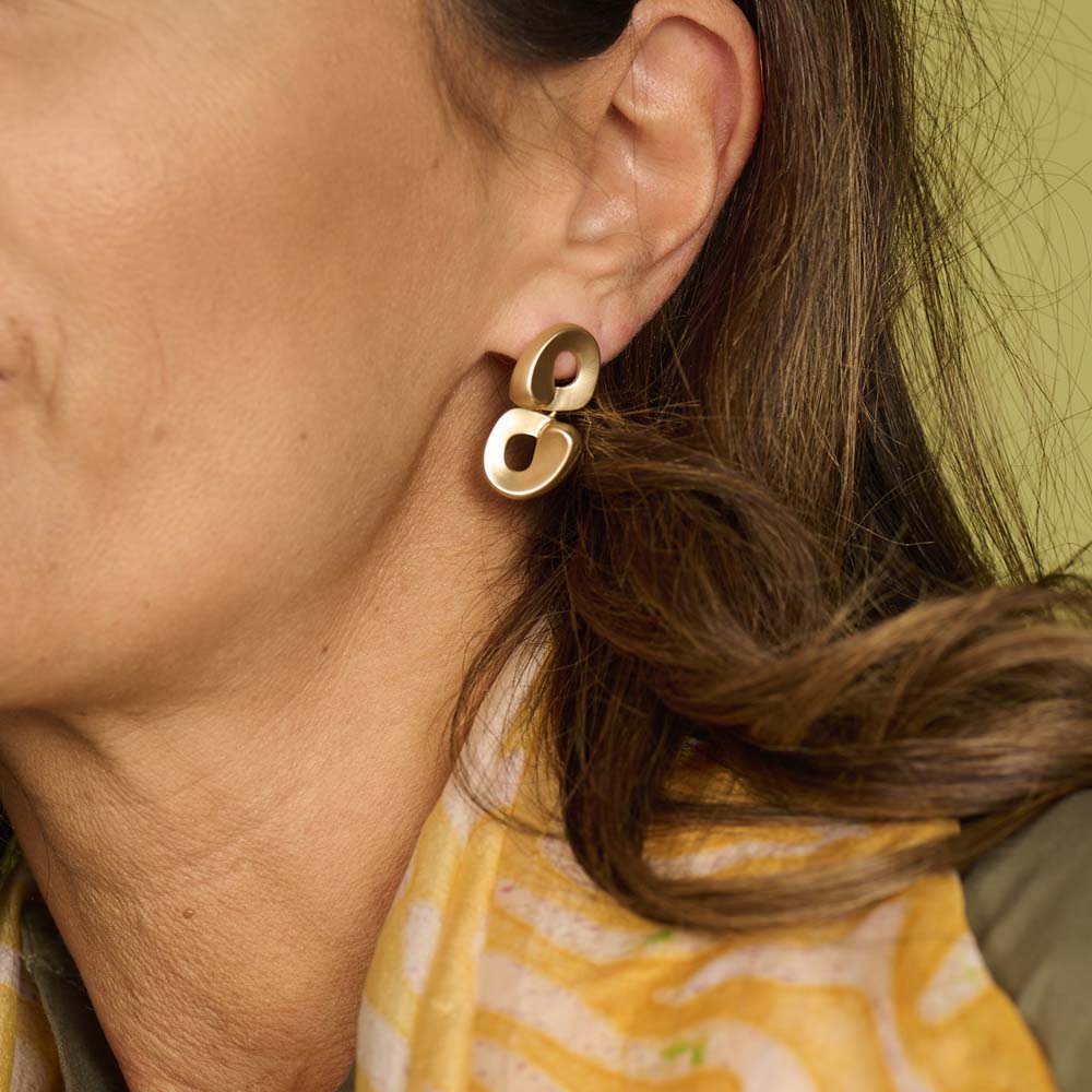 Boucles D&#39;Oreilles - Xob44 Dorées Mates