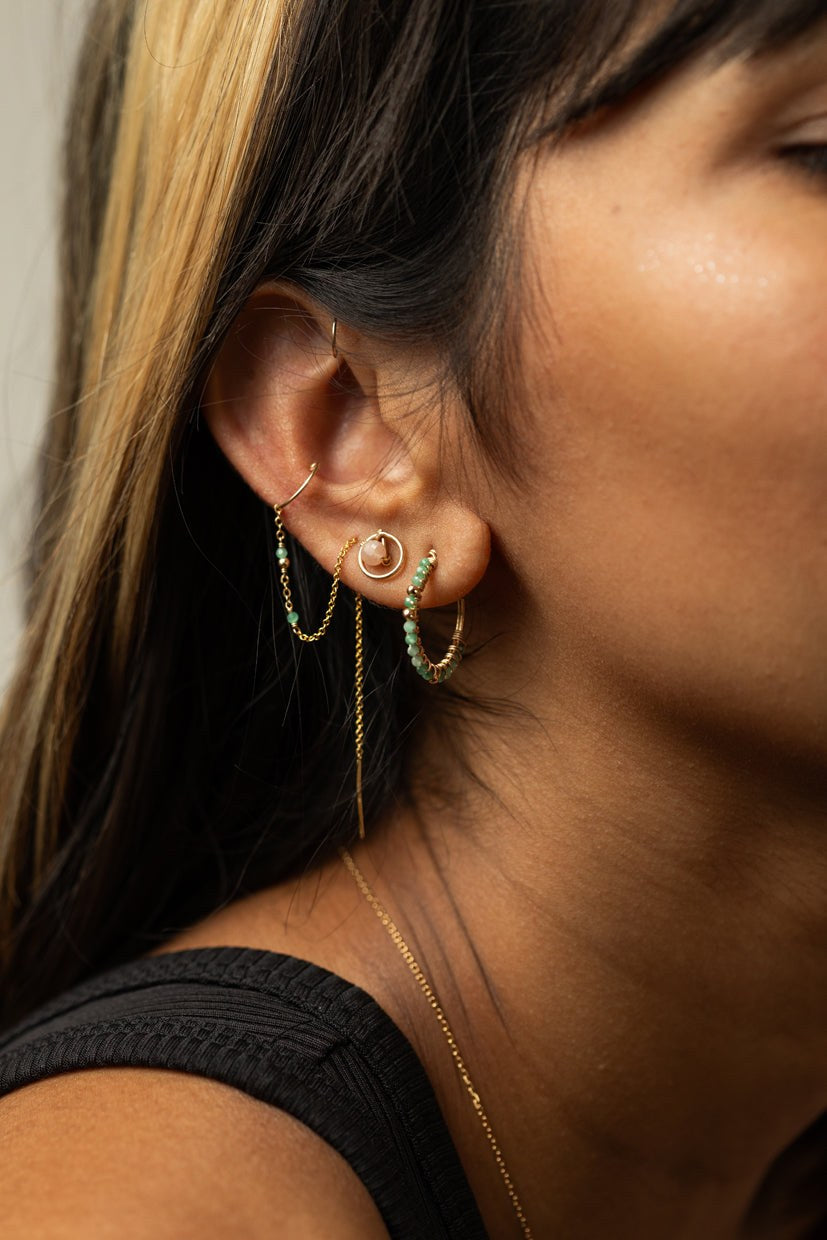 Boucles d'oreilles - Satellite Or - Émeraude