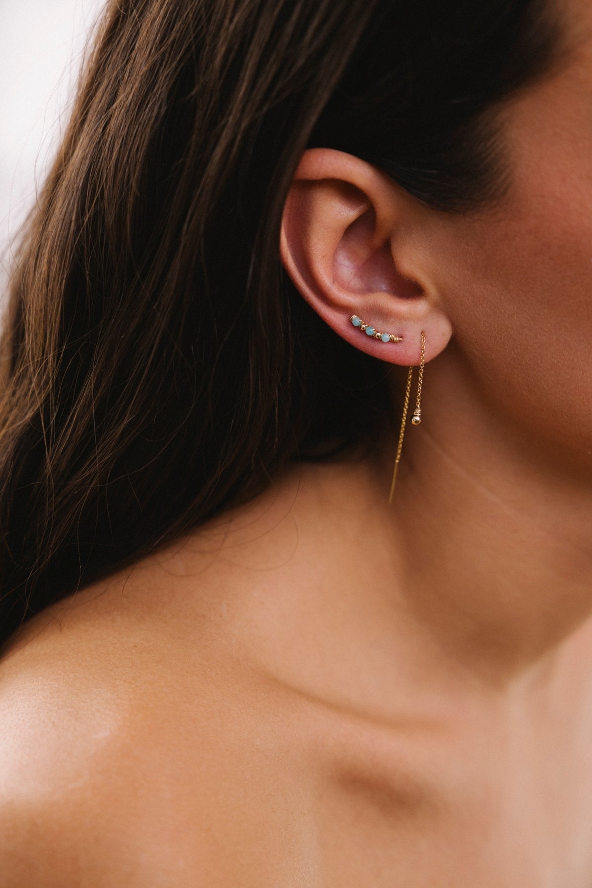 Boucles d'oreilles - Stella multi-positions perle Or