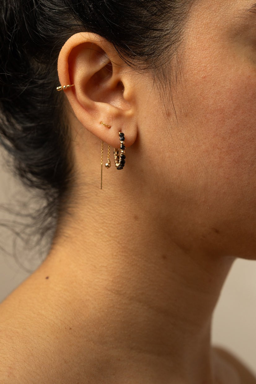 Boucles d'oreilles - Stella multi-positions perle Or