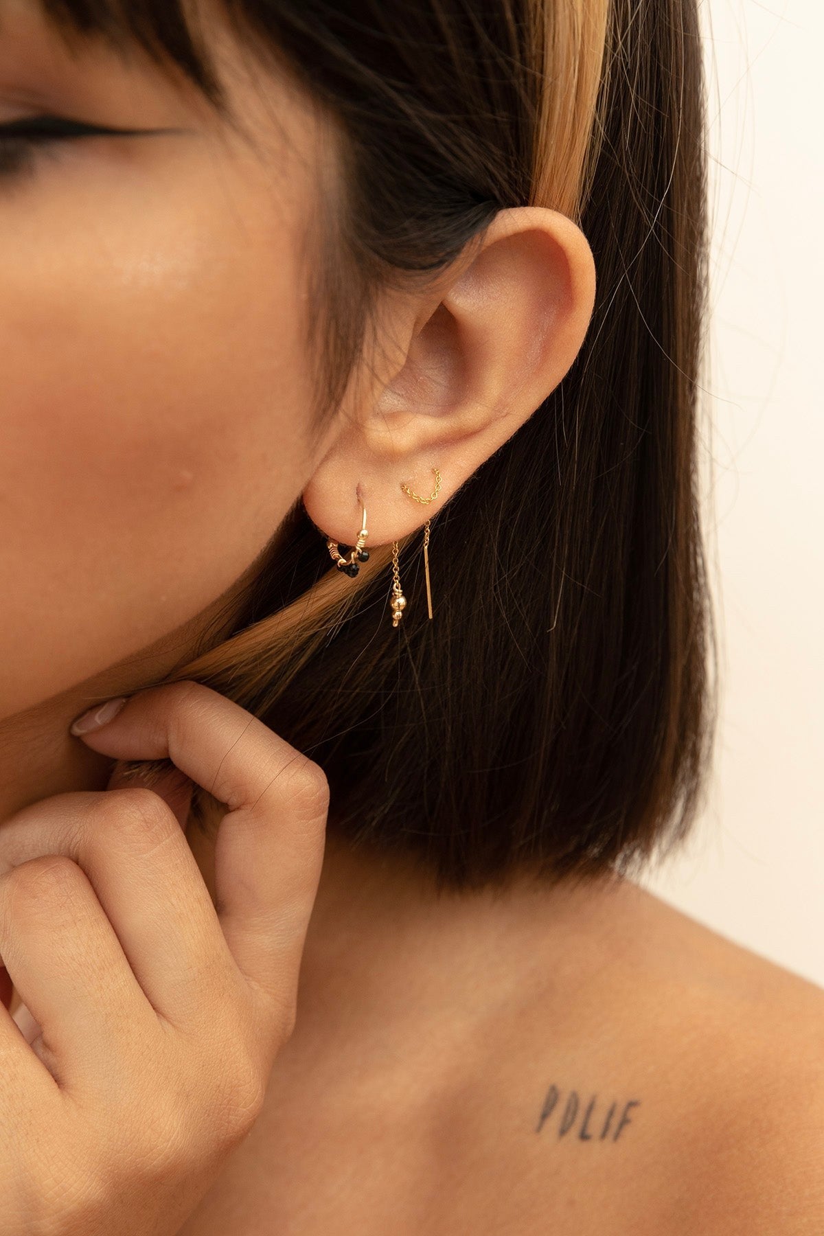 Boucles d'oreilles - Stella multi-positions perle Or