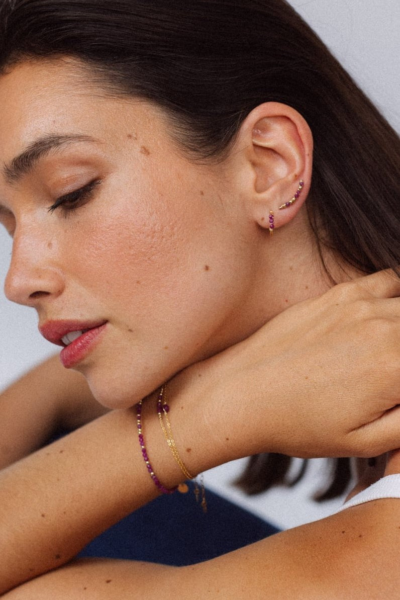 Boucles d'oreilles - Climber Théa Or - Rubis