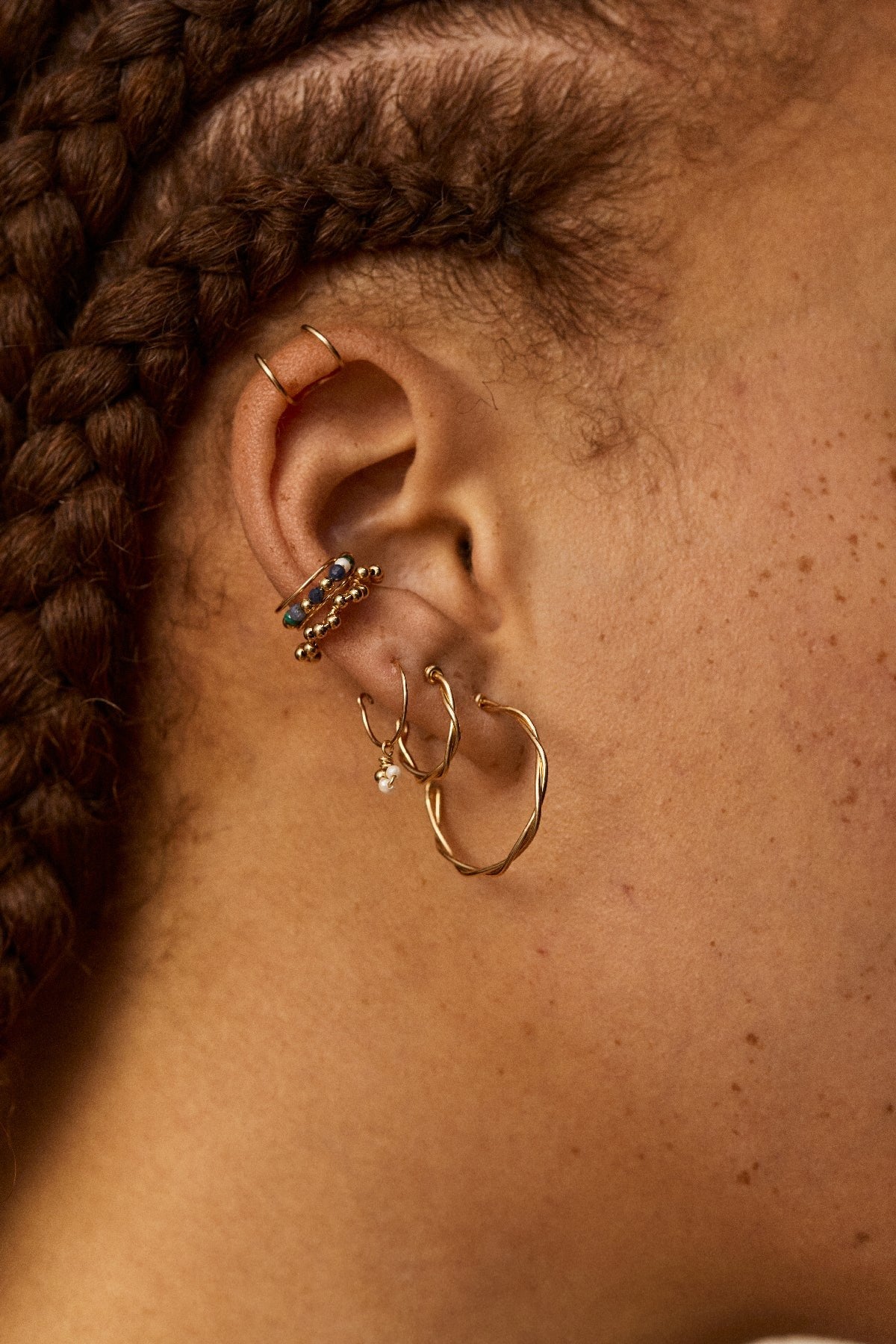 Boucles d'oreilles - Créoles Torsade Or