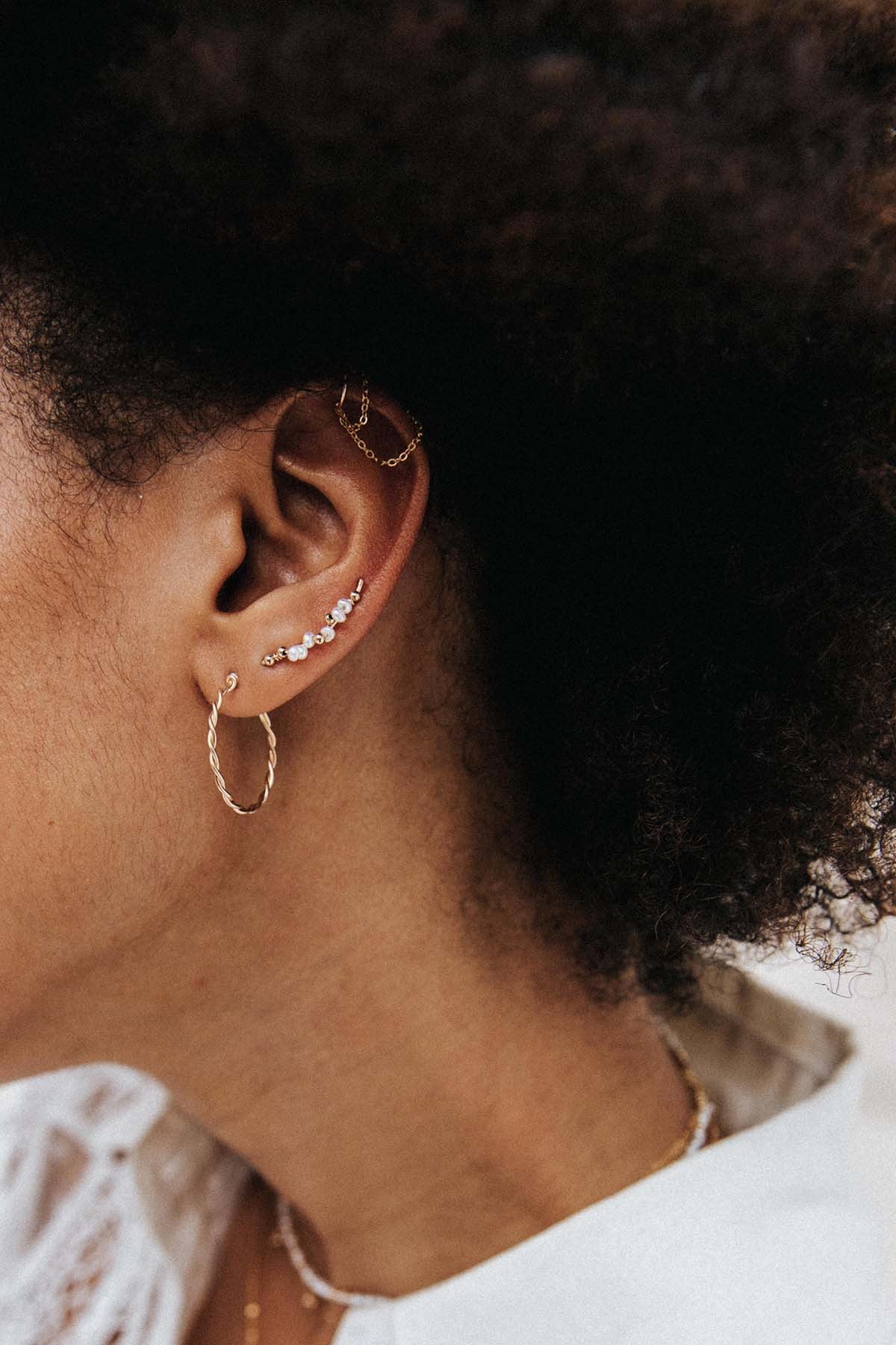 Boucles d'oreilles - Créoles Torsade Or