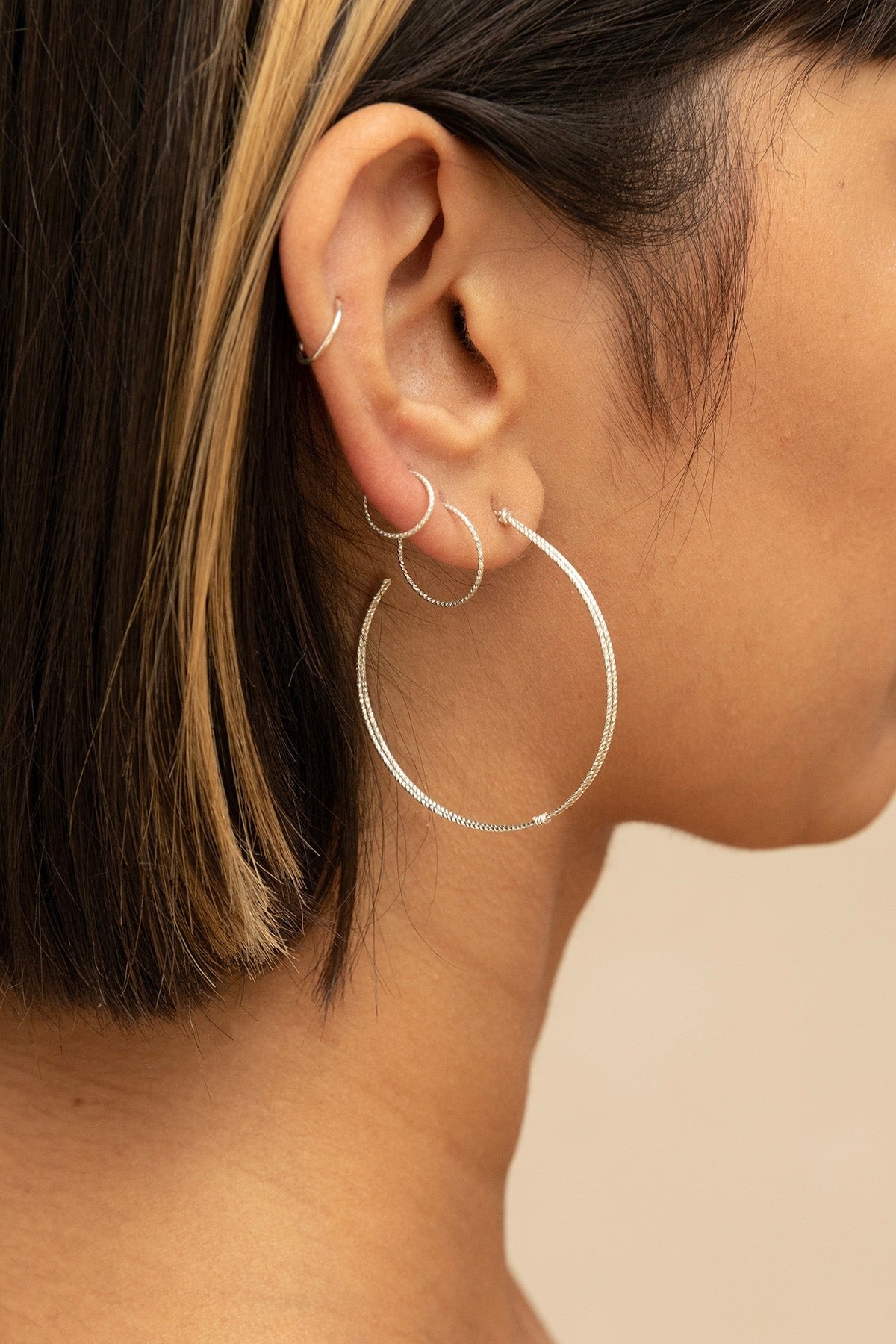 Boucles d'oreilles - Mini créoles Éclat Argent