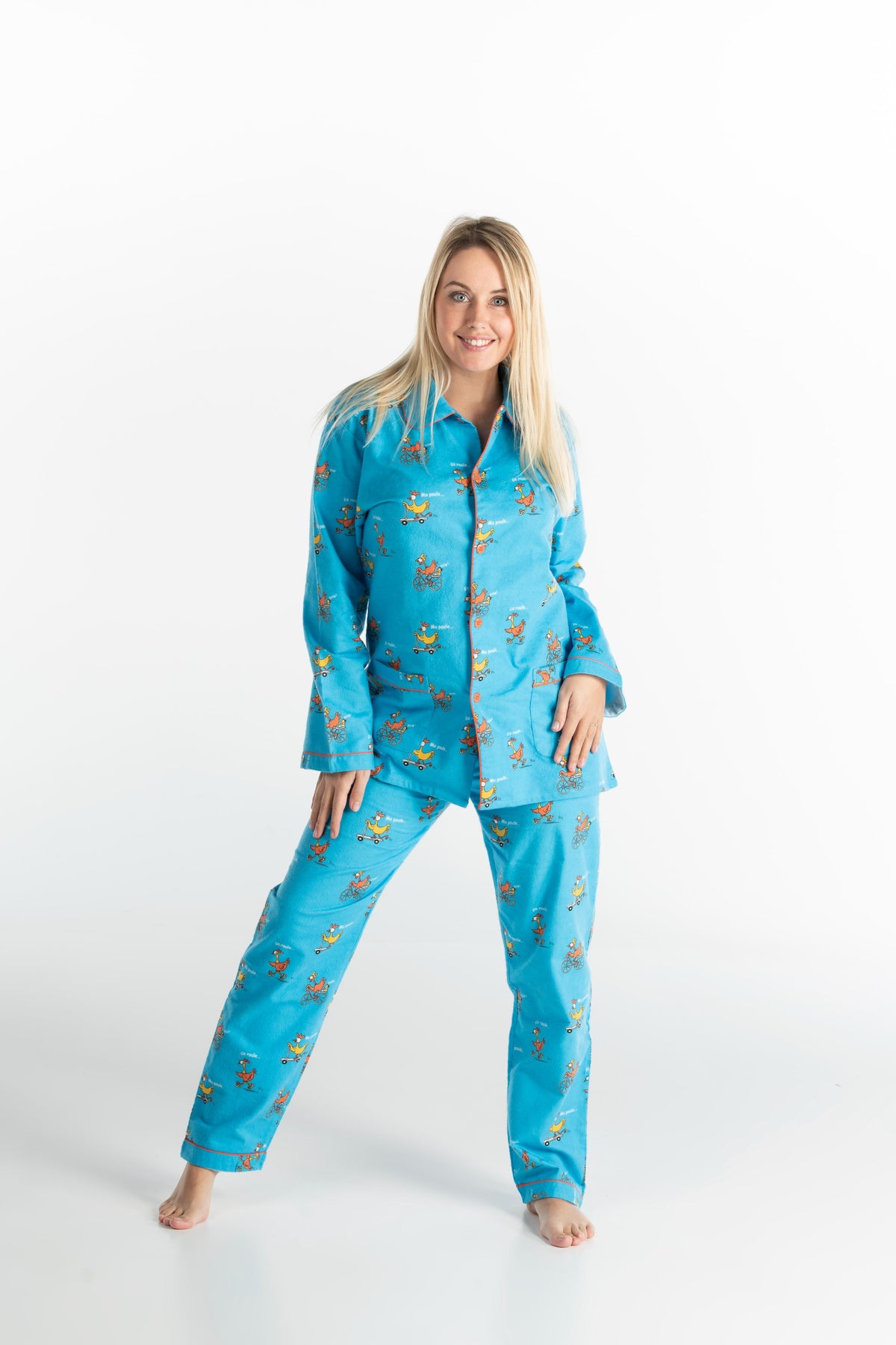 Flanellen Pyjama Vrouw Blue