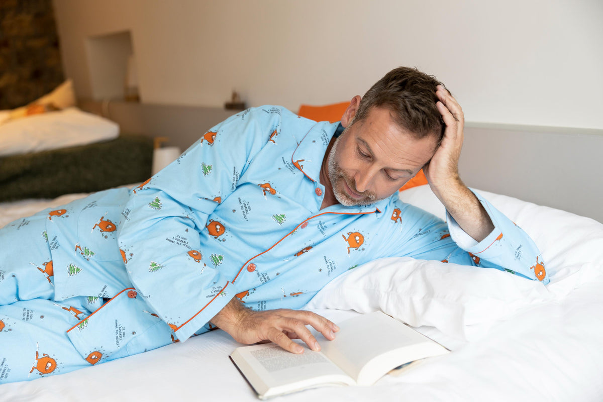 Flanellen Pyjama Man Tropical Blue