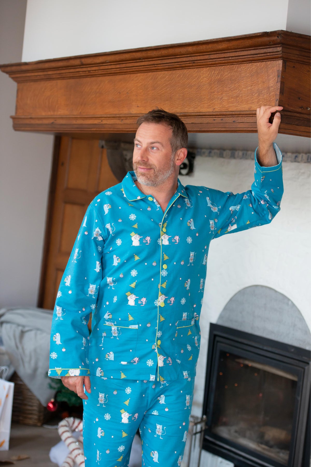 Flanellen Pyjama Man Blue