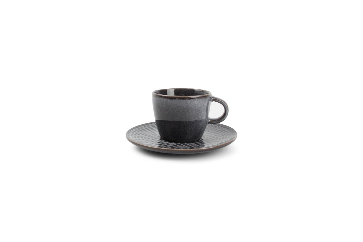 S&P - Stitch Tasse à moka 9cl et soucoupe gris Stitch - 1 SET - 4 pièces