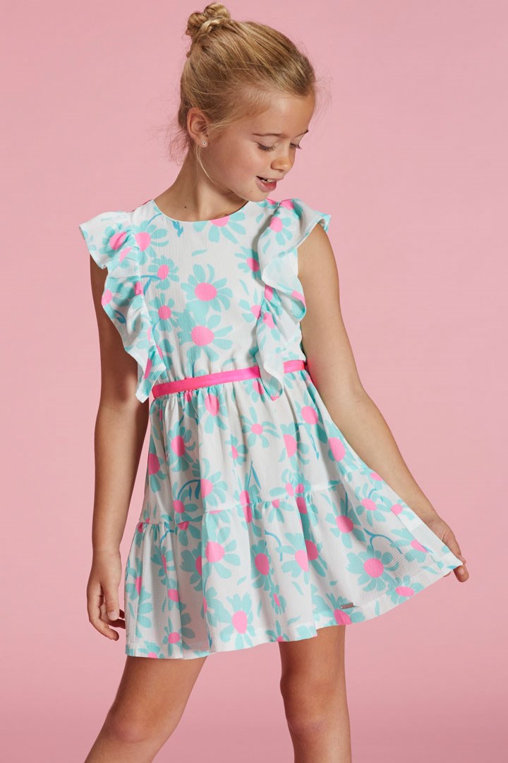 Dress Denise - Aqua Flower