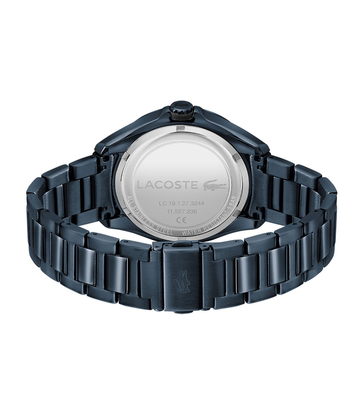 Lacoste - Sport Inspired - Man - Blauwe Pvd Band - Blauwe Pvd Kast - Zwarte Wijzerplaat